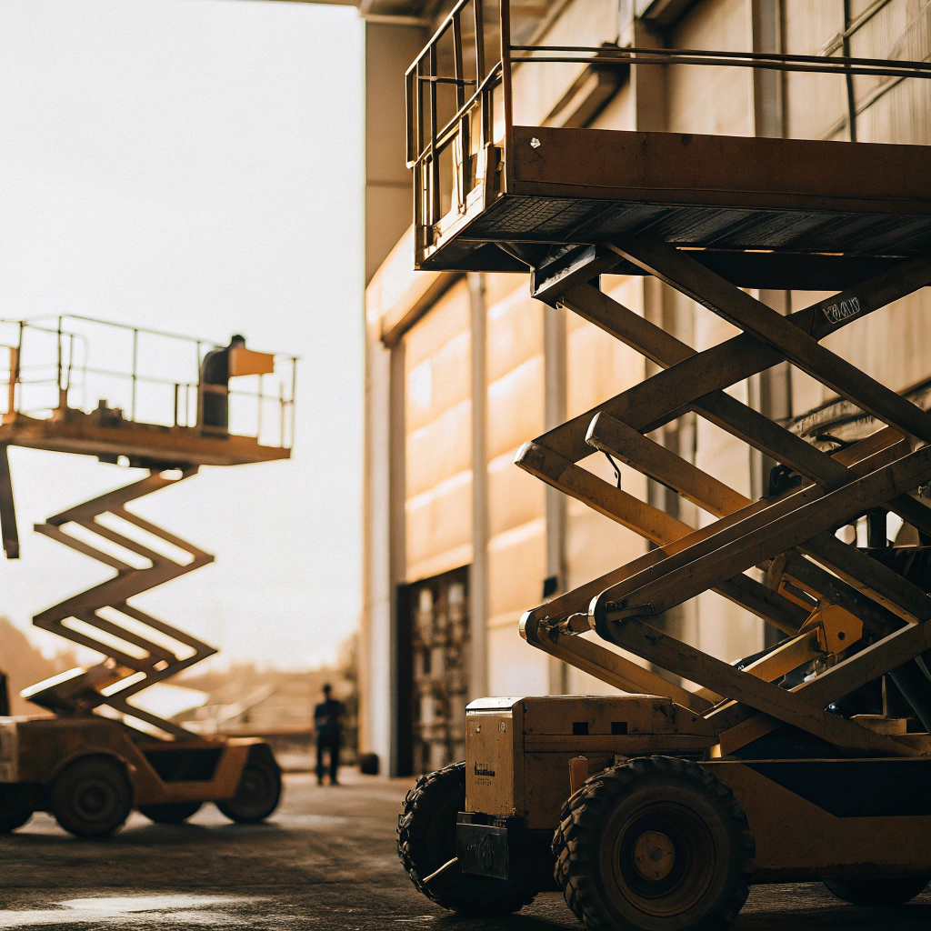Locação de plataformas elevatórias e equipamentos de elevação para trabalho em altura
