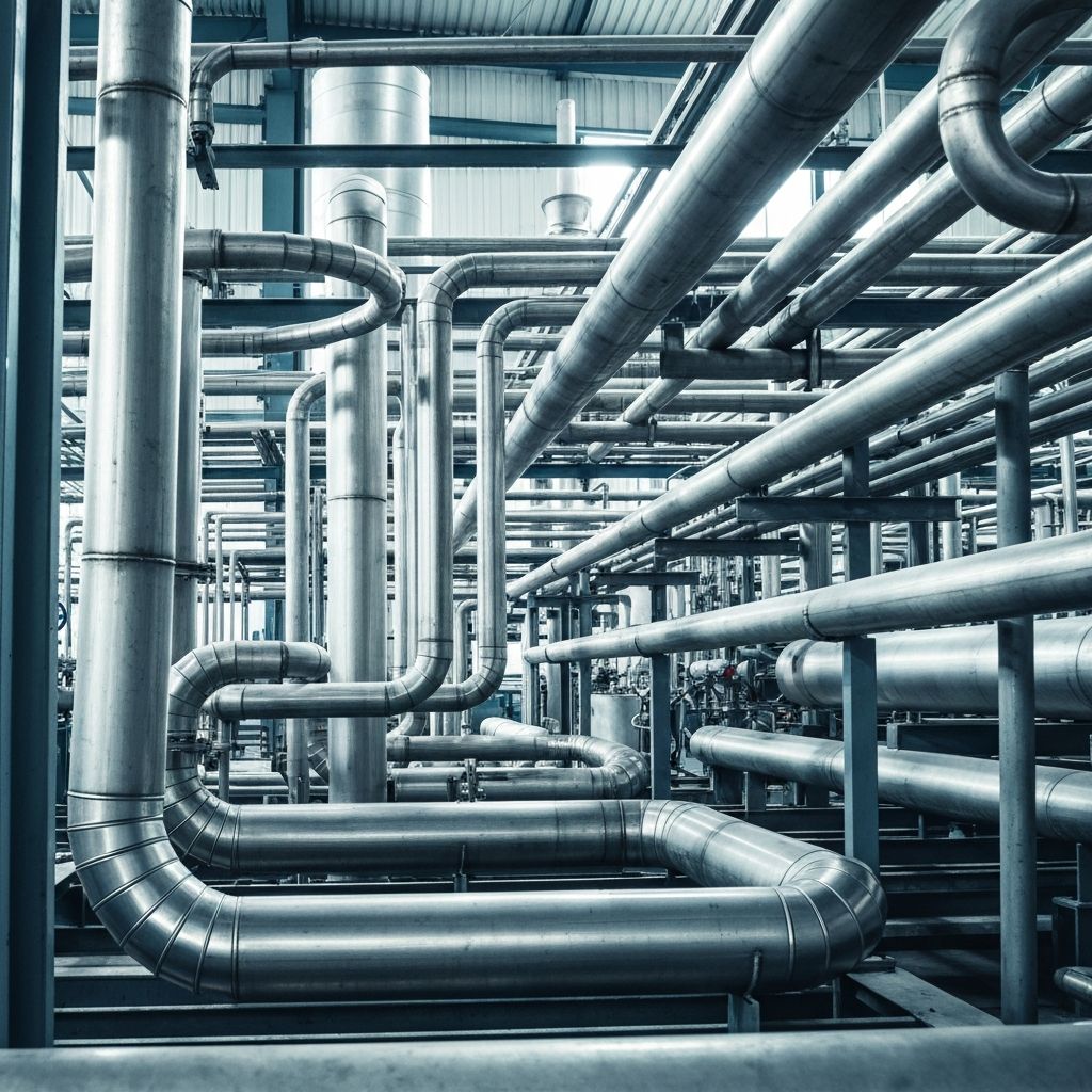 Tubulações industriais em aço inox e aço carbono para processos industriais